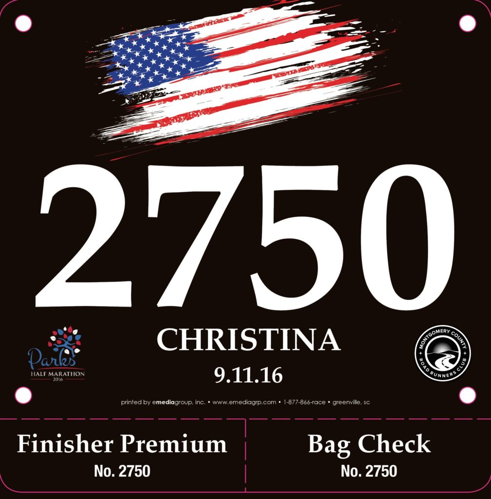 Deadline! Parks Half Marathon Personalized Bibs! - Montgomery County ...